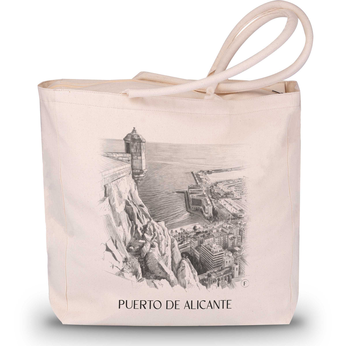 Puerto de Alicante Shopping Tasche - Spanien - Spanien Tote Bag - Einkaufstasche im Zeichnung Stil - favplace