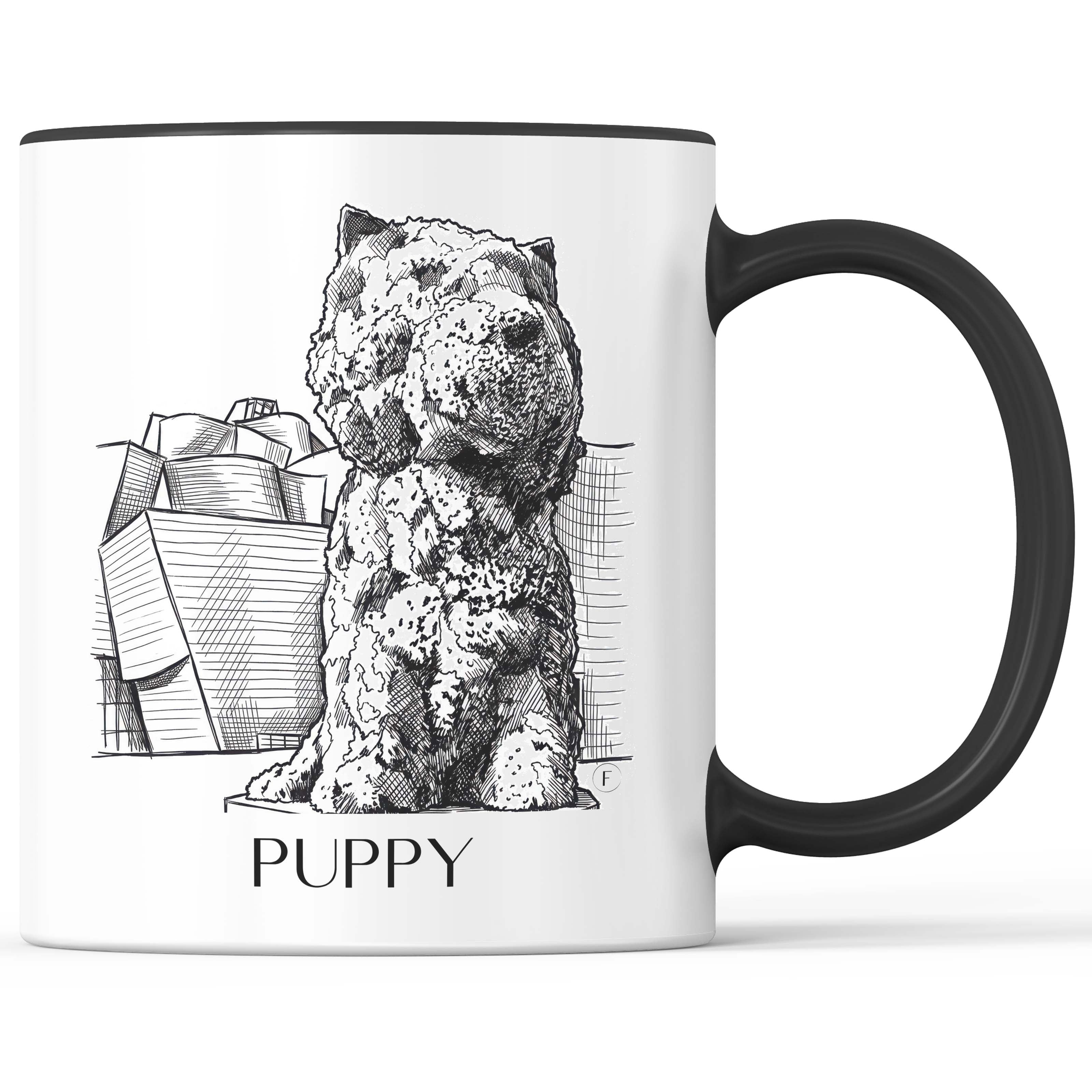 puppy-bilbao-spanien-kaffeebecher-skizze