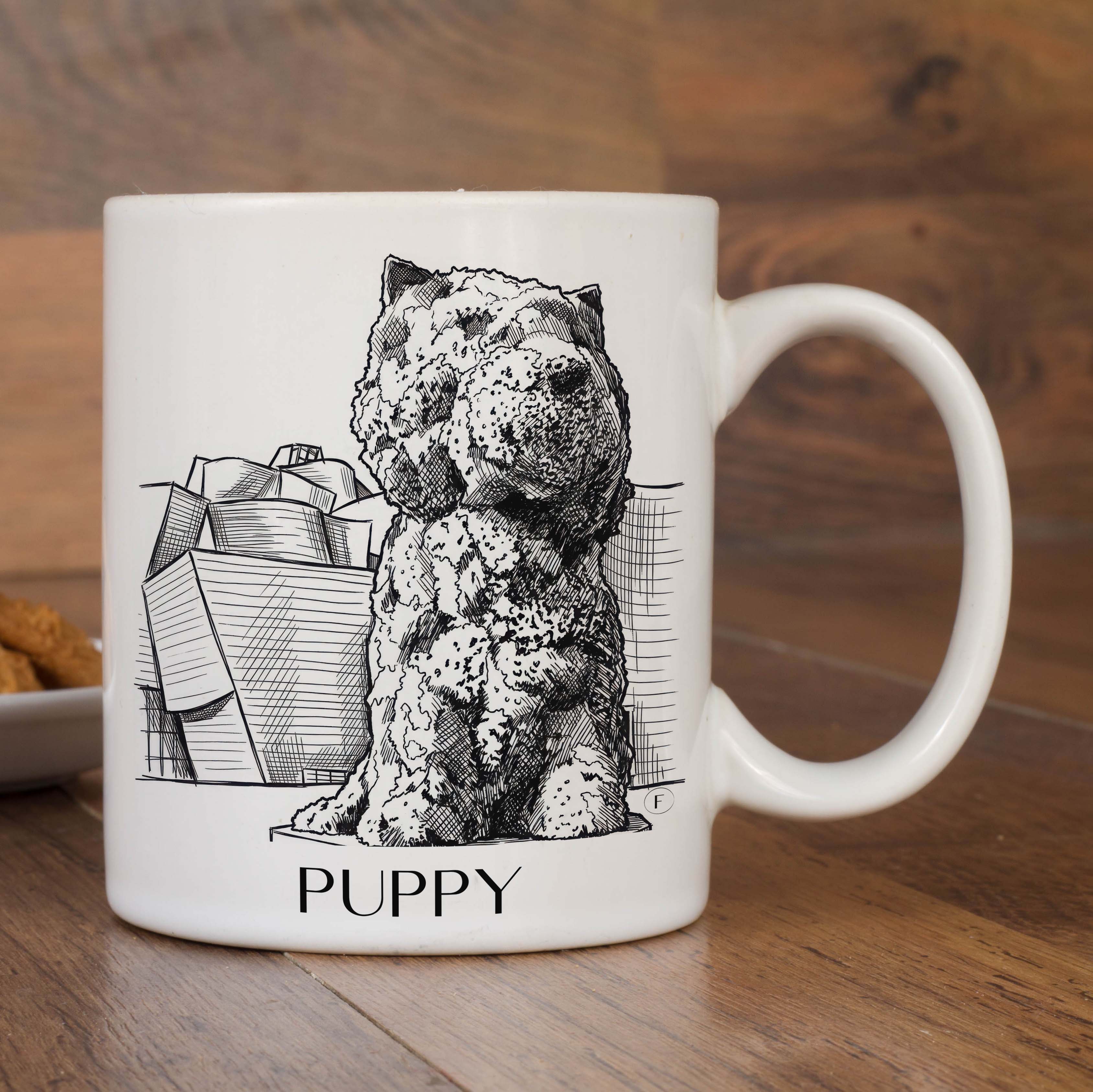 puppy-bilbao-spanien-kaffeebecher-skizze