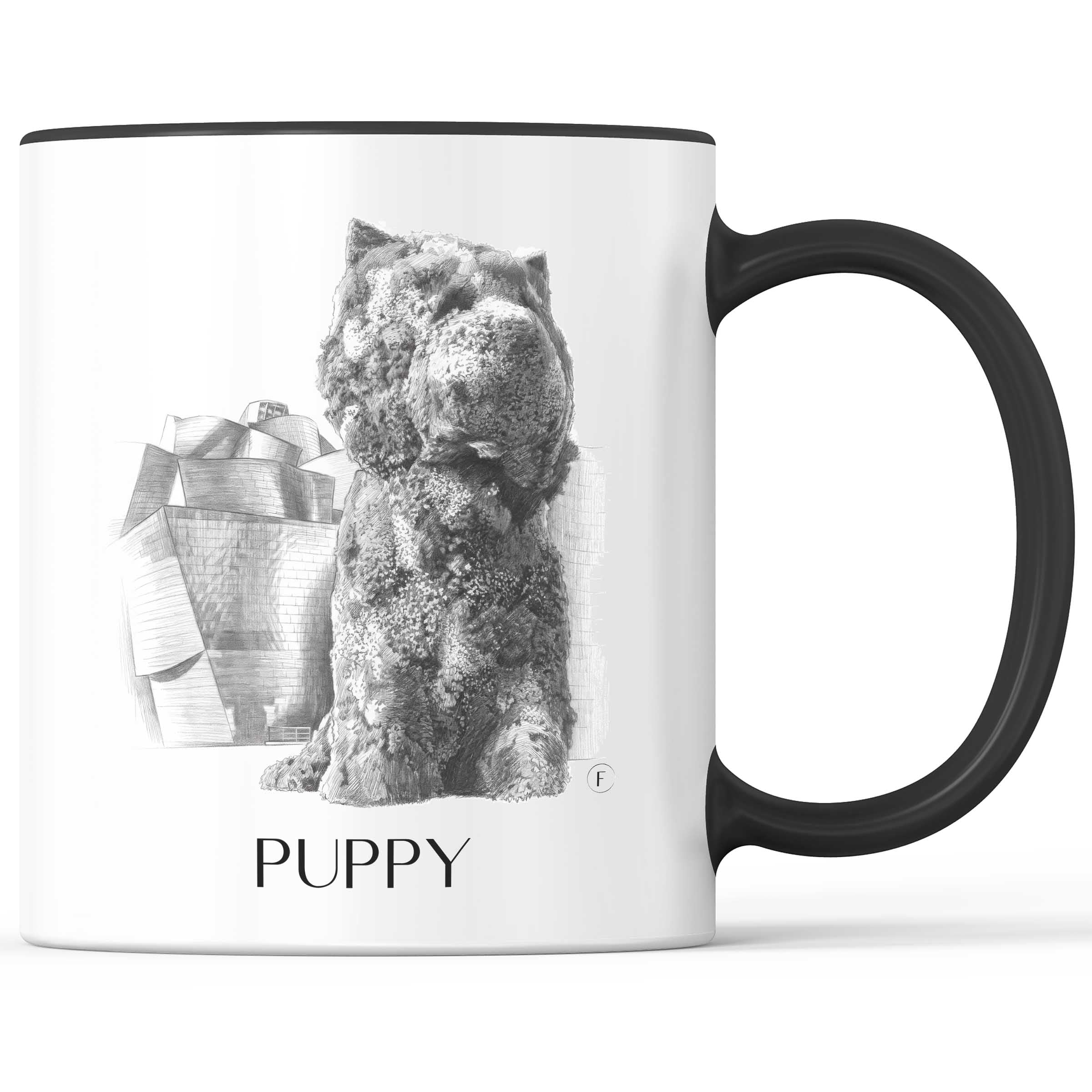 puppy-bilbao-spanien-kaffeebecher-bleistift-zeichnung-drawing