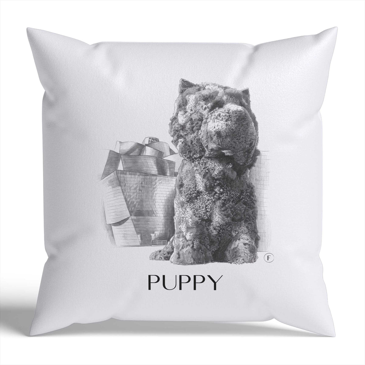 puppy-bilbao-spanien-kissenbezug-bleistift-zeichnung-drawing