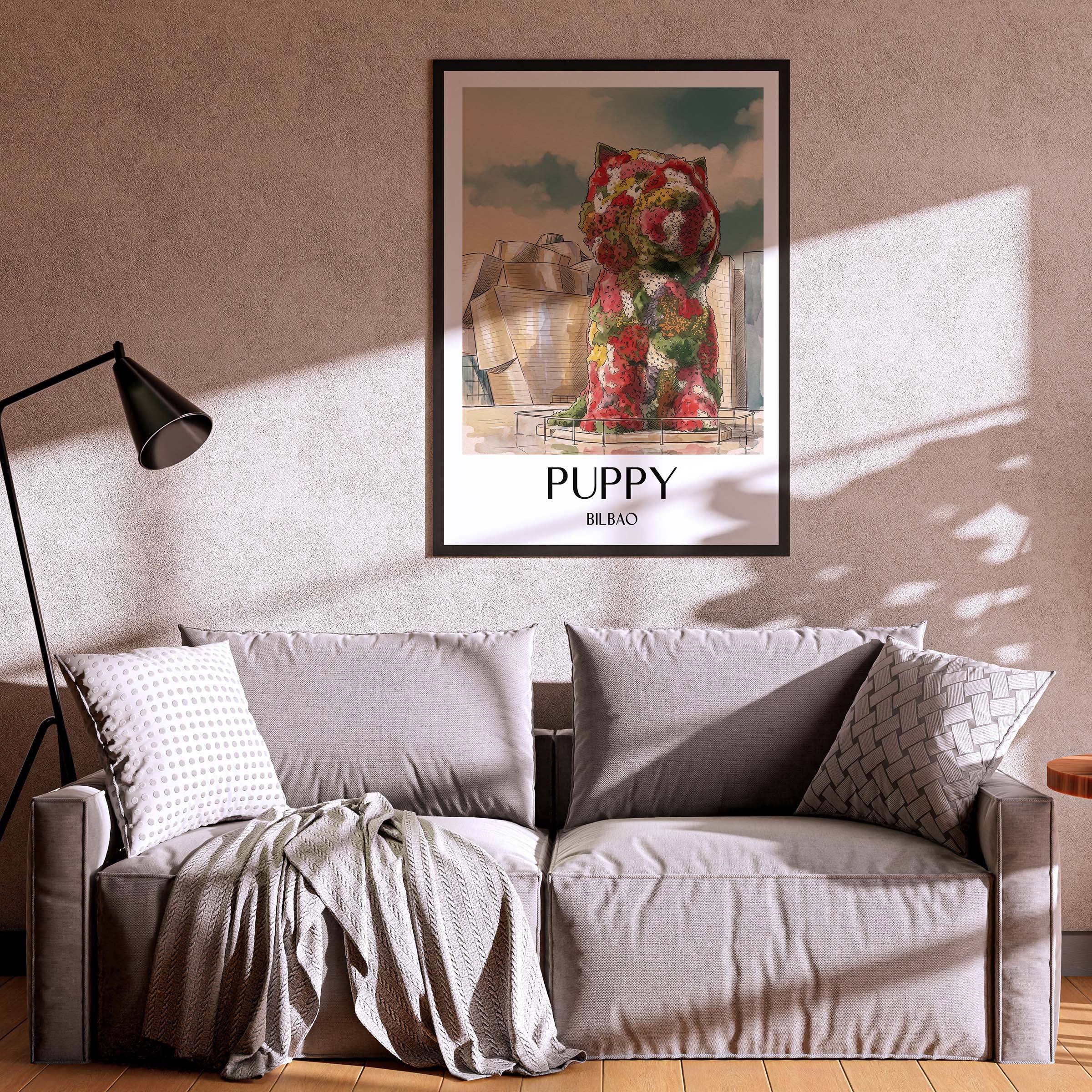 puppy-bilbao-spanien-poster-aquarell