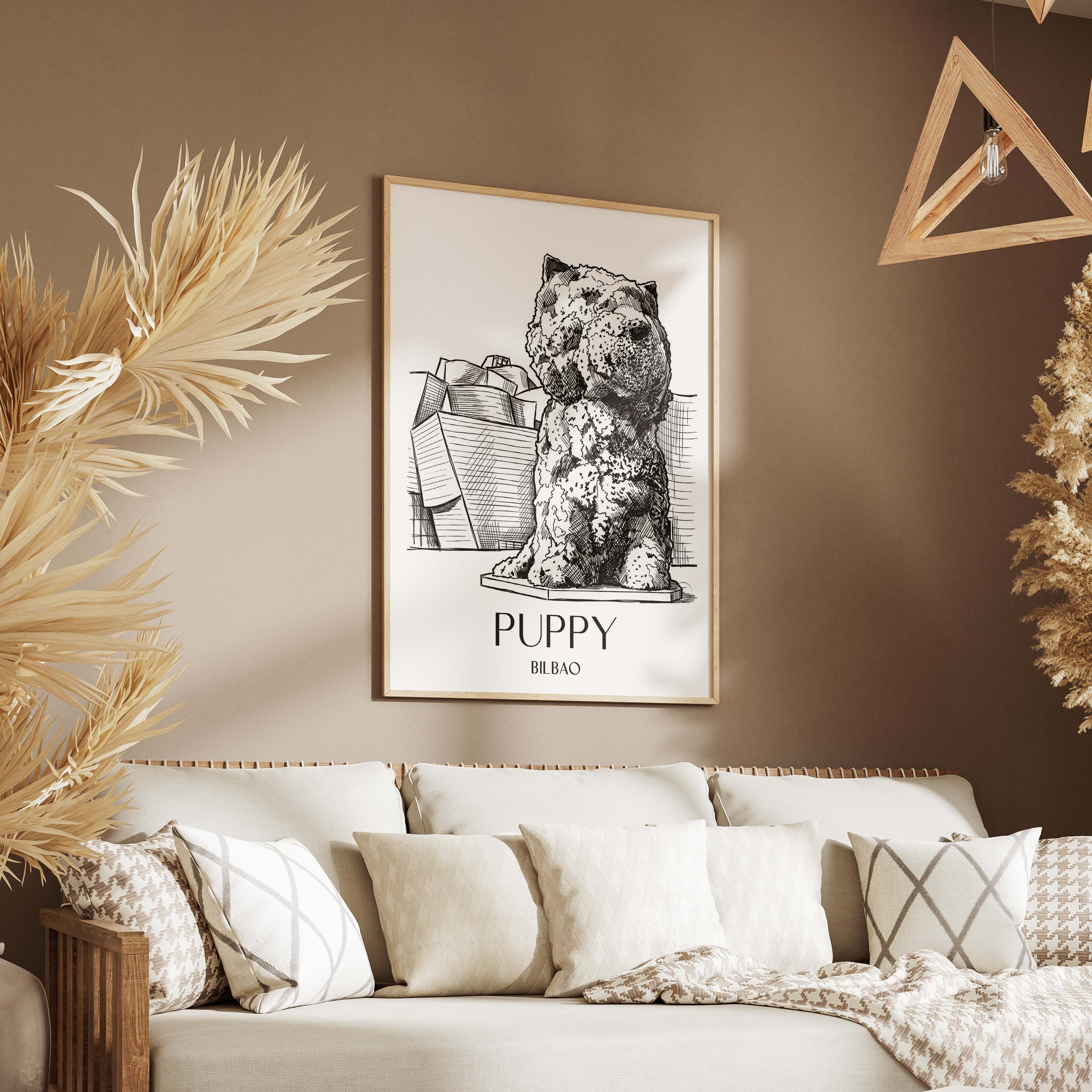 puppy-bilbao-spanien-poster-skizze