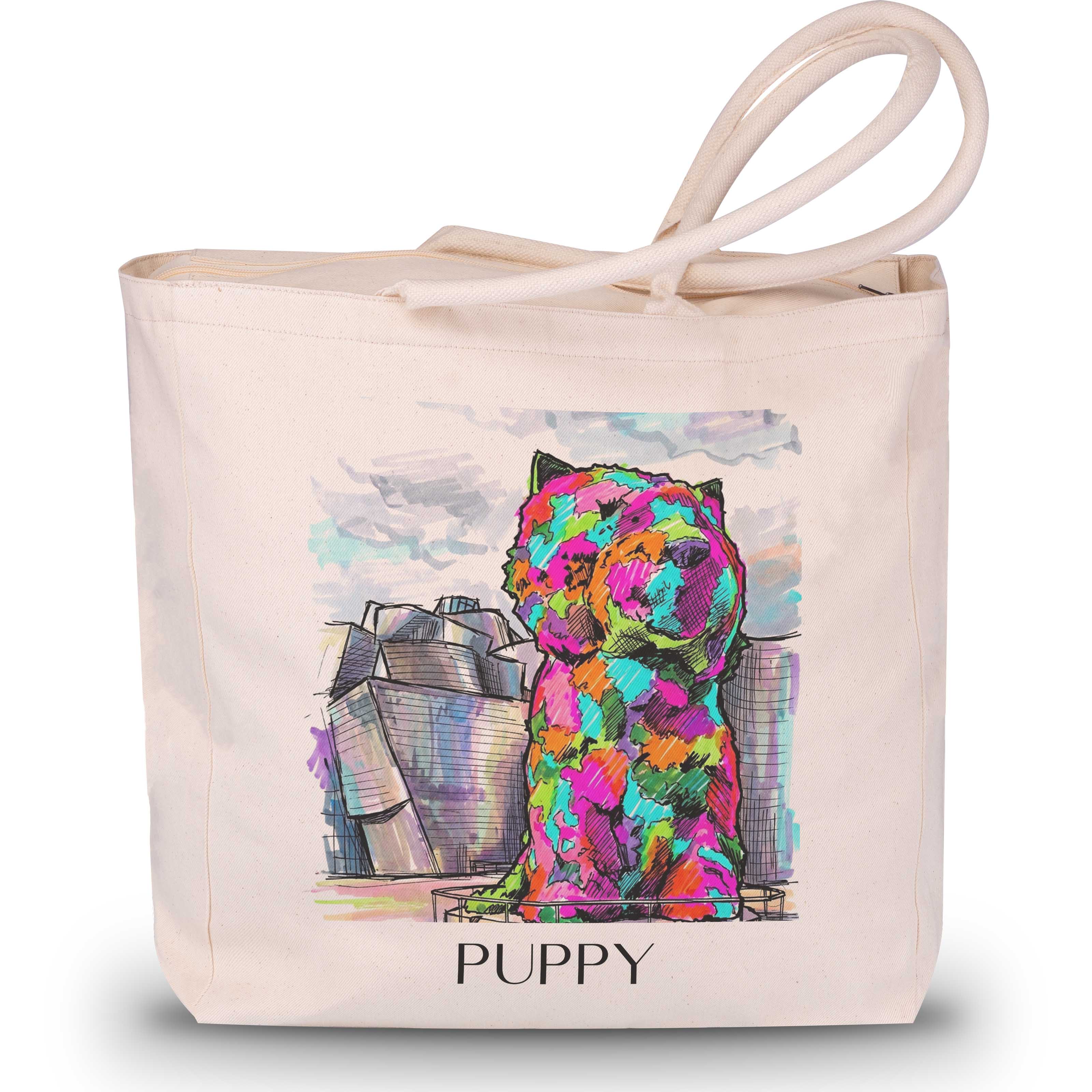 Puppy Shopping Tasche - Bilbao - Spanien Tote Bag - Einkaufstasche im Tag Graffiti Stil - favplace