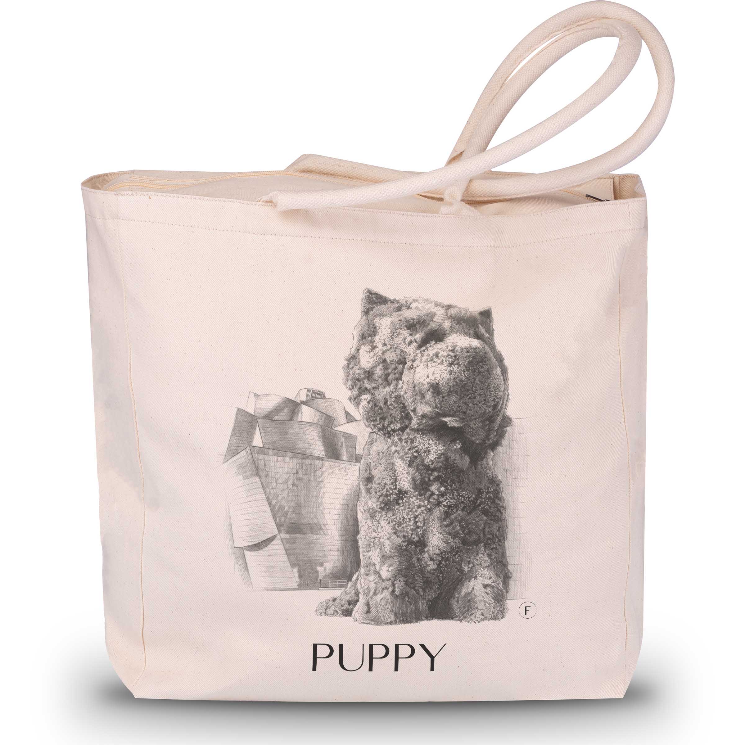 puppy-bilbao-spanien-einkaufstasche-bleistift-zeichnung-drawing