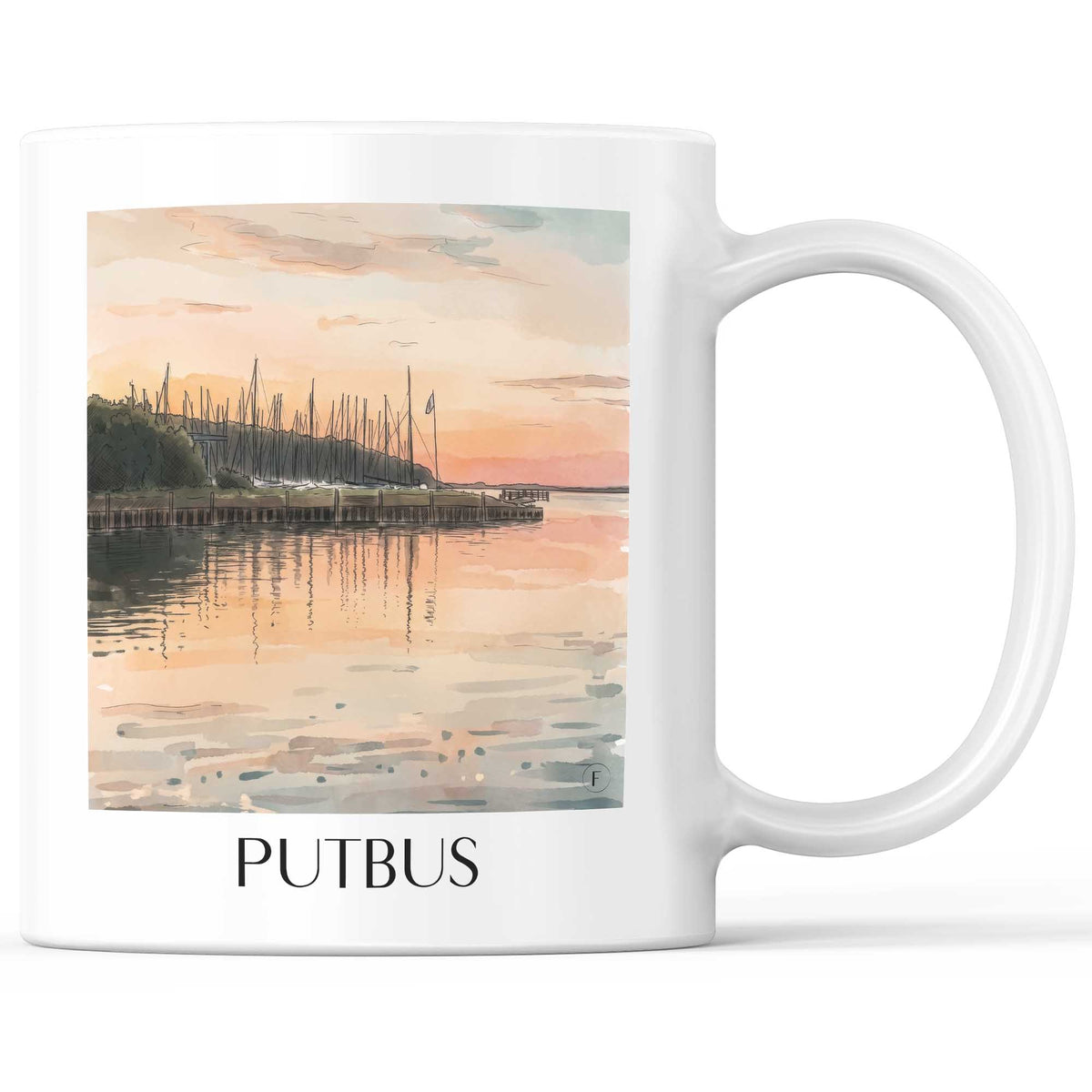 Putbus Kaffeebecher - Rügen - Deutschland Becher - Kaffeetasse im Aquarell Stil - favplace