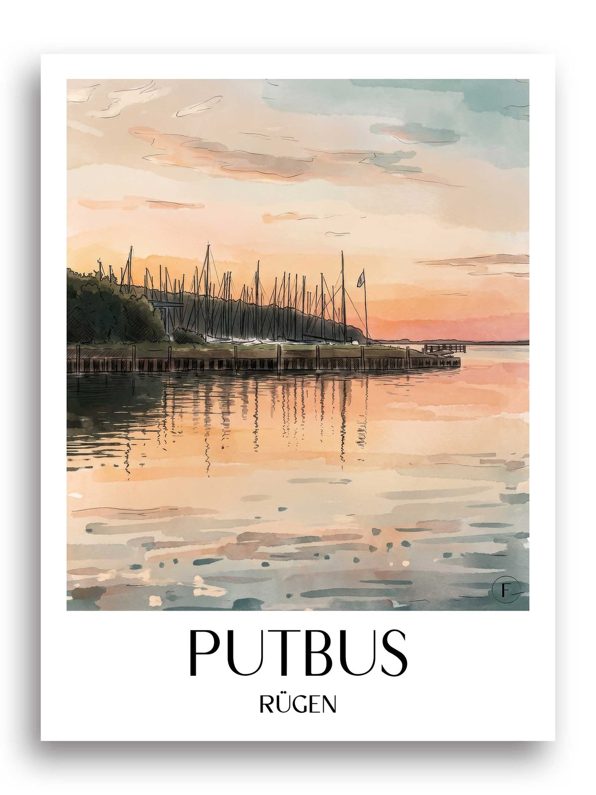 putbus-rügen-deutschland-poster-aquarell