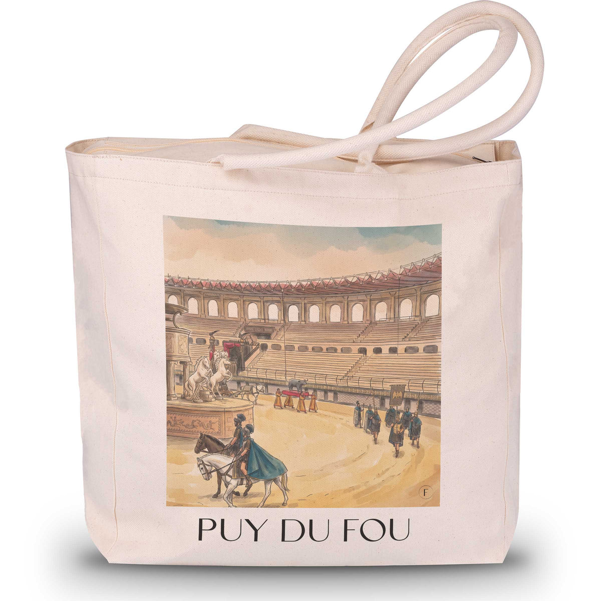 Puy du Fou Shopping Tasche - Les Espesses - Frankreich Tote Bag - Einkaufstasche im Aquarell Stil - favplace
