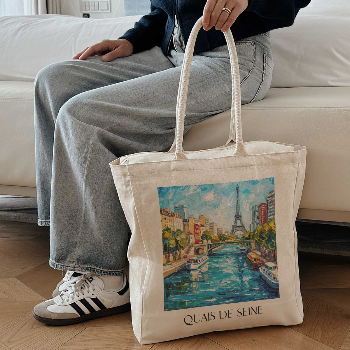 quais-de-seine-paris-frankreich-einkaufstasche-oil-painting-oelgemaelde