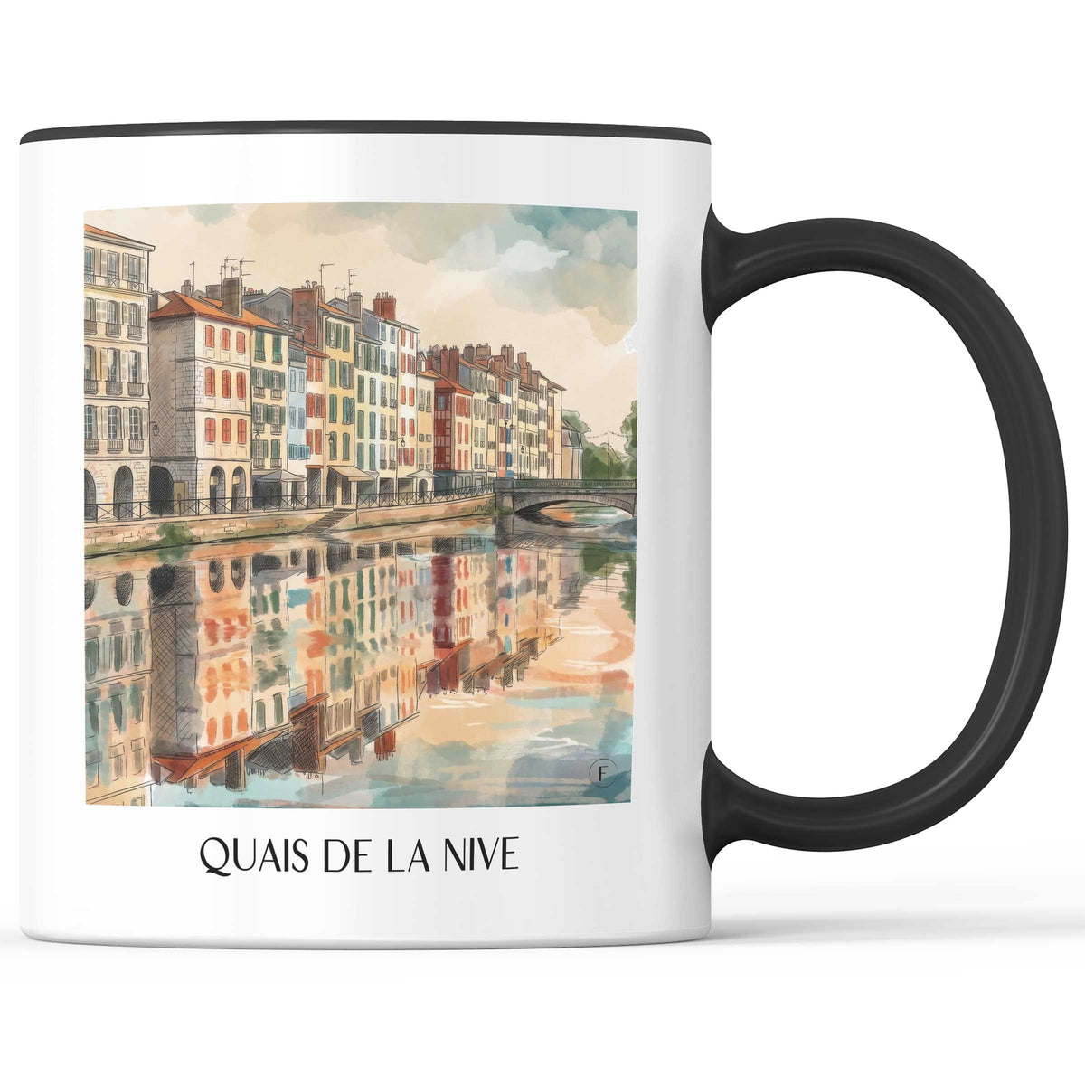 quais-de-la-nive-bayonne-frankreich-kaffeebecher-aquarell