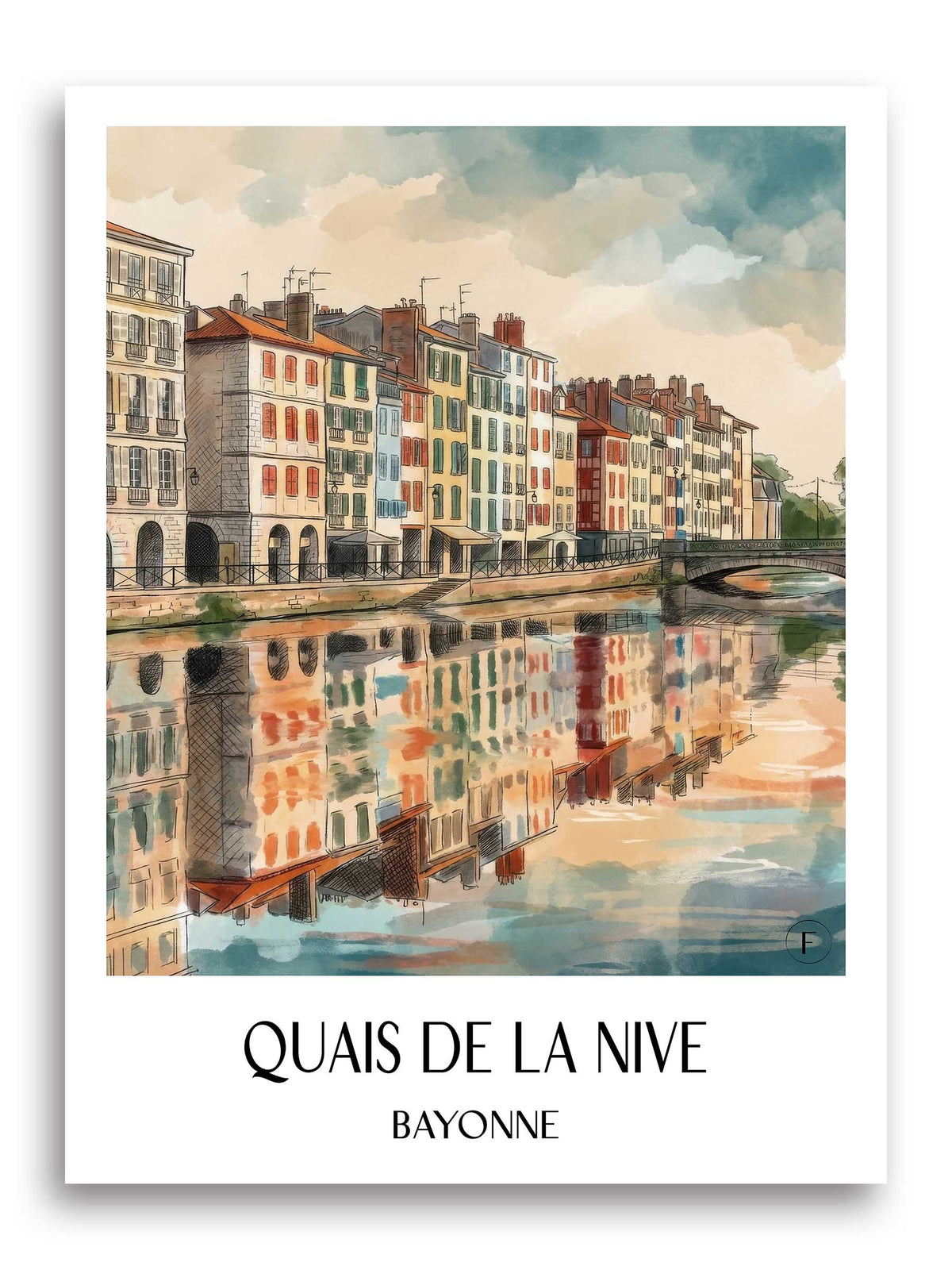 quais-de-la-nive-bayonne-frankreich-poster-aquarell