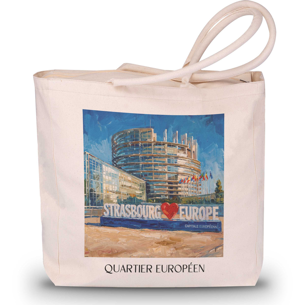 quartier-européen-strasbourg-frankreich-einkaufstasche-oil-painting-oelgemaelde