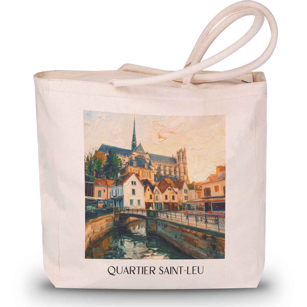 quartier-saint-leu-amiens-frankreich-einkaufstasche-oil-painting-oelgemaelde