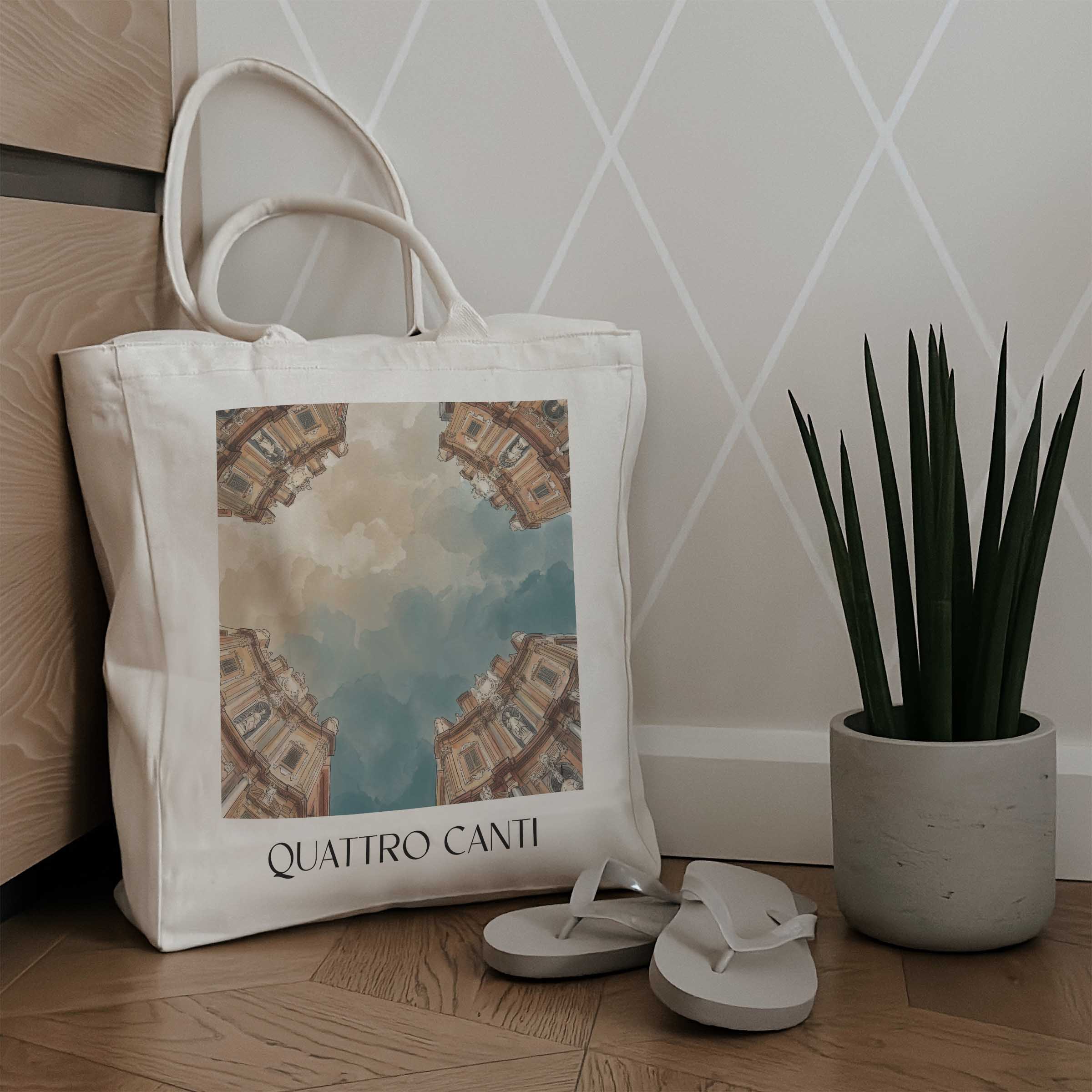 quattro-canti-palermo-italien-einkaufstasche-aquarell