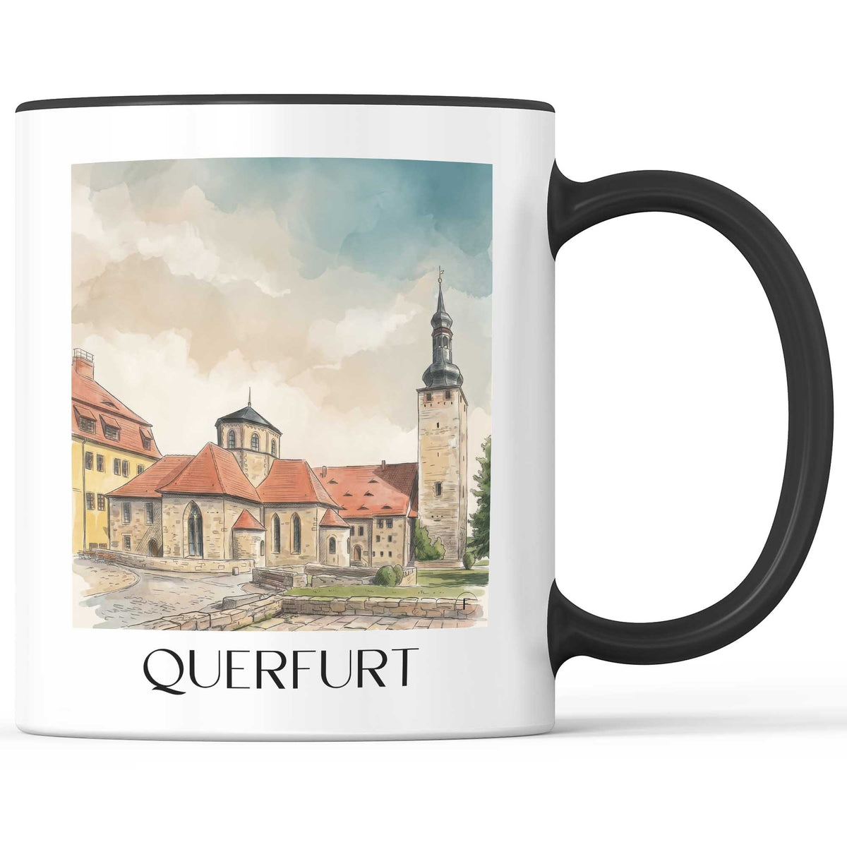 querfurt-saale-deutschland-kaffeebecher-aquarell
