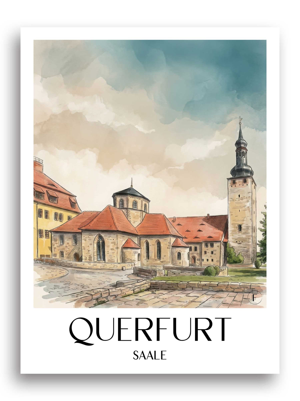 querfurt-saale-deutschland-poster-aquarell