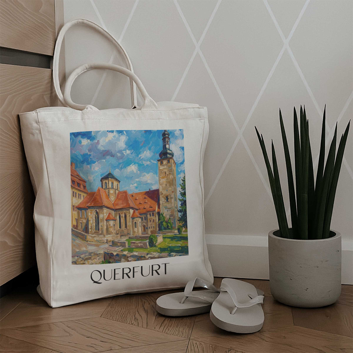 querfurt-saale-deutschland-einkaufstasche-oil-painting-oelgemaelde