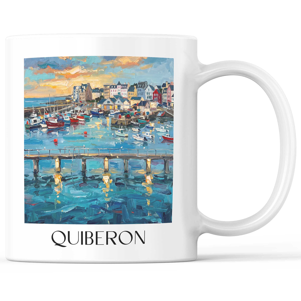 Quiberon Kaffeebecher - Presqu'île de Quiberon - Frankreich Becher - Kaffeetasse im Ölgemälde Stil - favplace