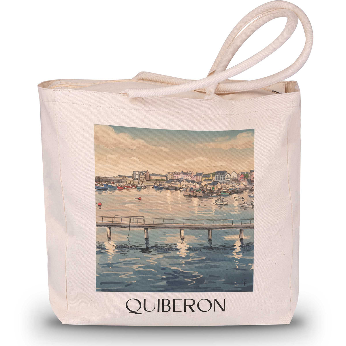 quiberon-presqu'île-de-quiberon-frankreich-einkaufstasche-aquarell