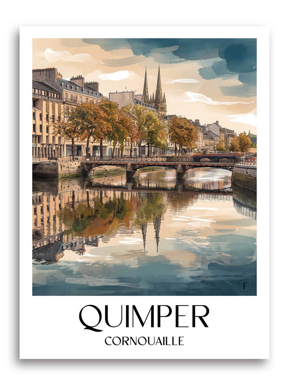 quimper-cornouaille-frankreich-poster-aquarell