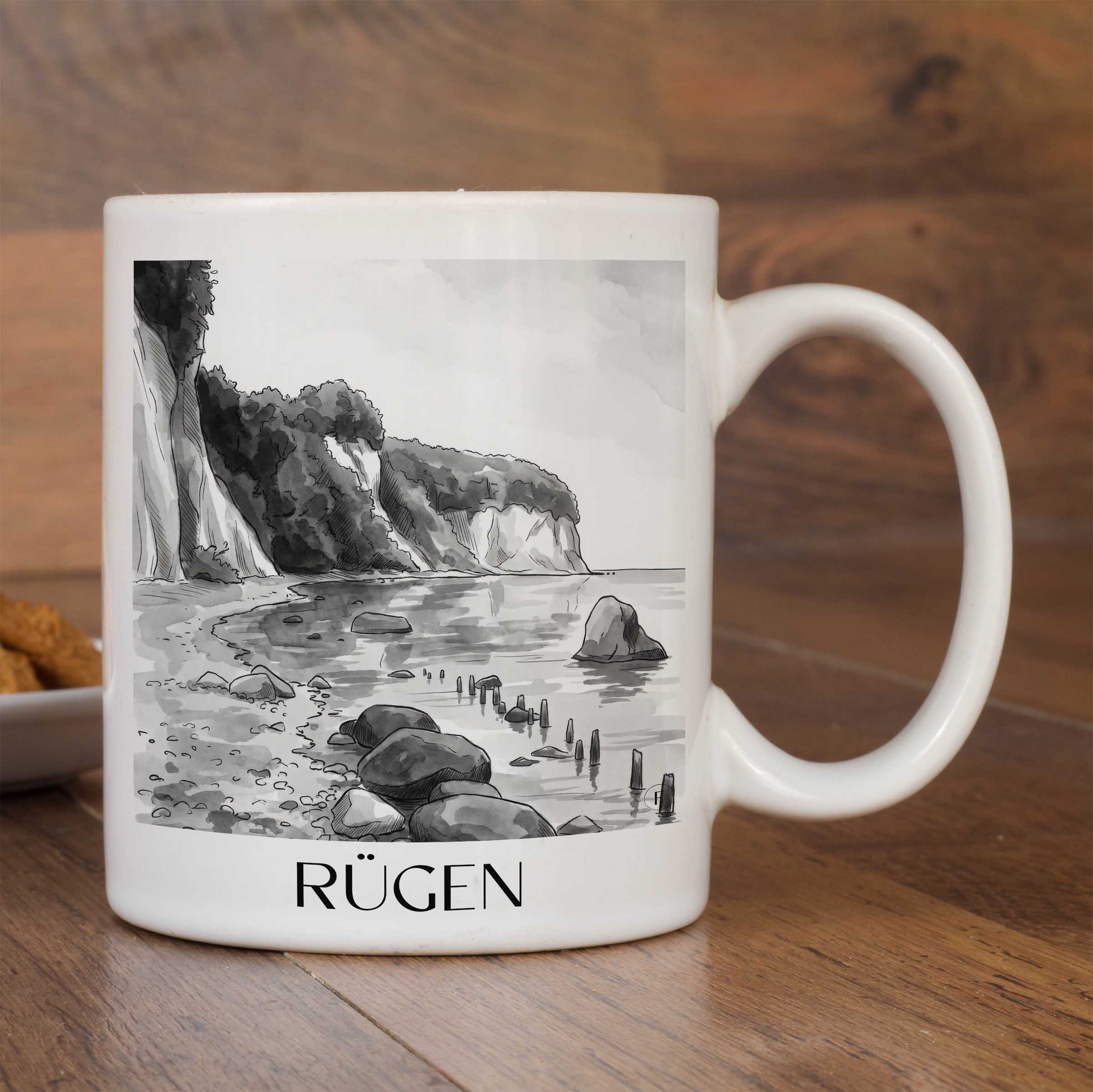 rügen-deutschland-kaffeebecher-aquarell-schwarz-weiss