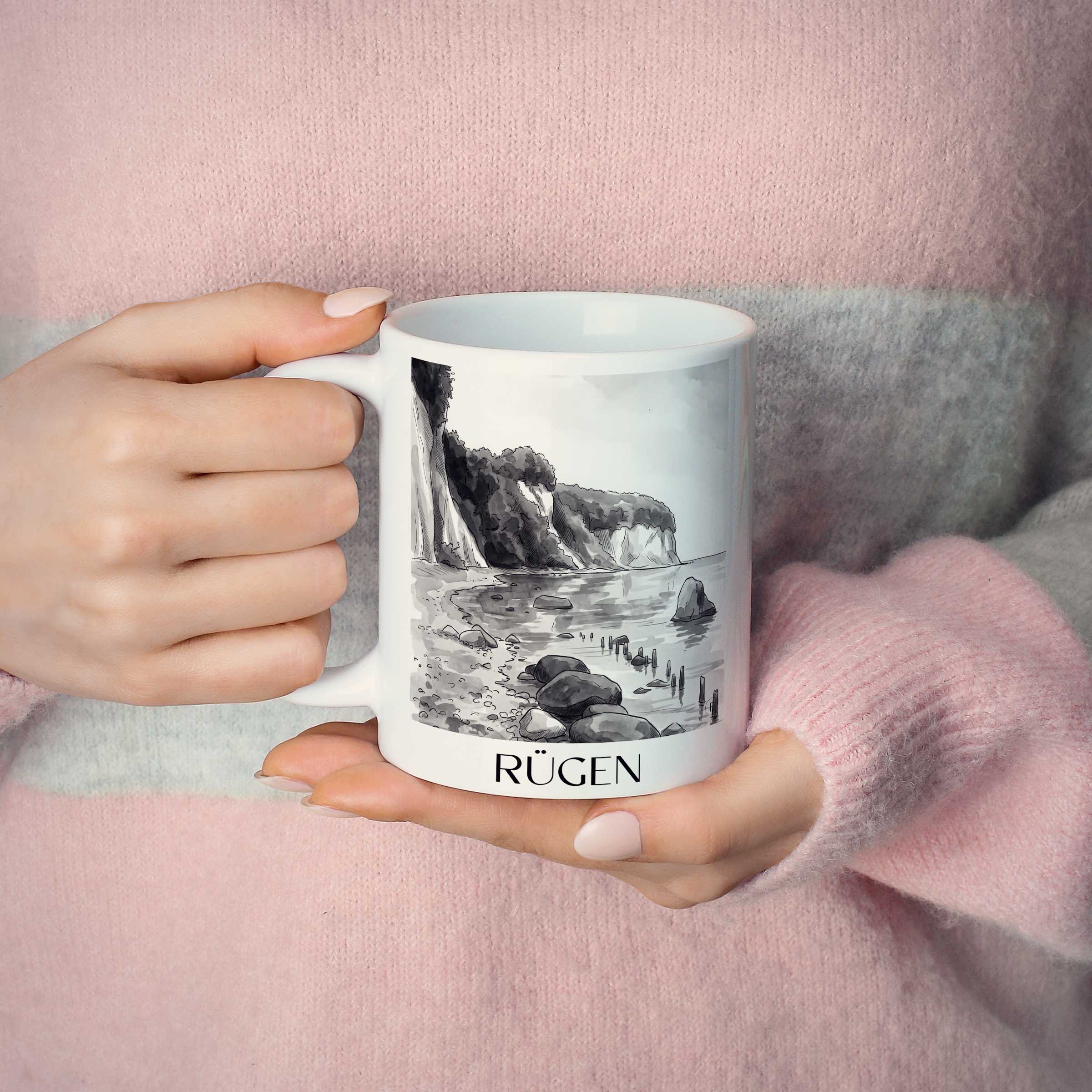 rügen-deutschland-kaffeebecher-aquarell-schwarz-weiss
