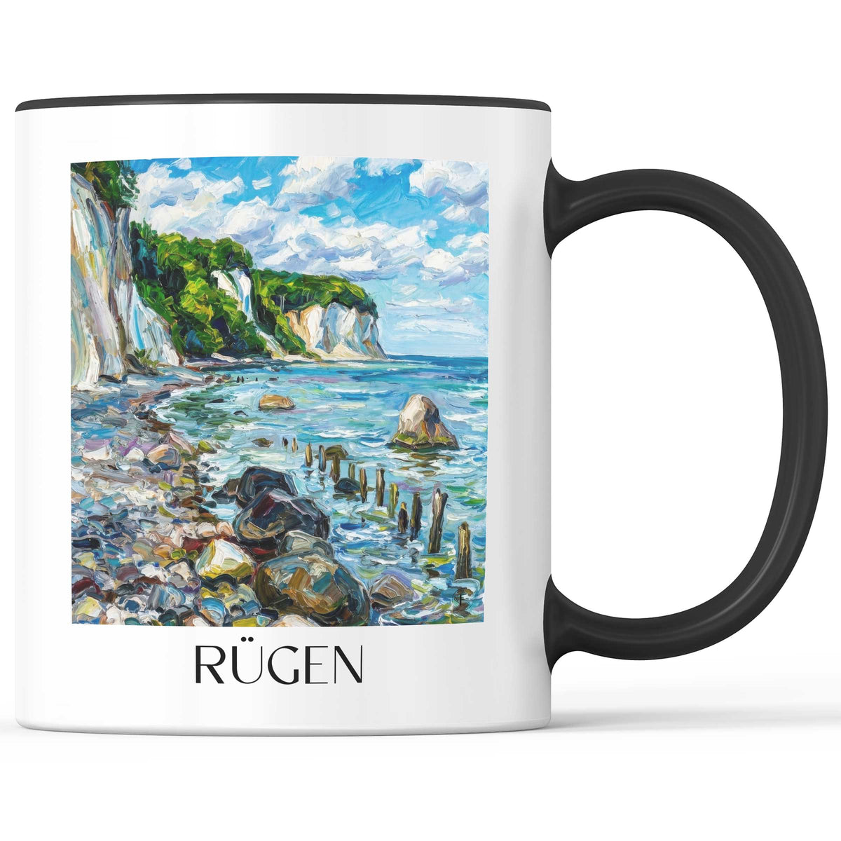 Rügen - Deutschland Becher - Kaffeetasse im Ölgemälde Stil - favplace