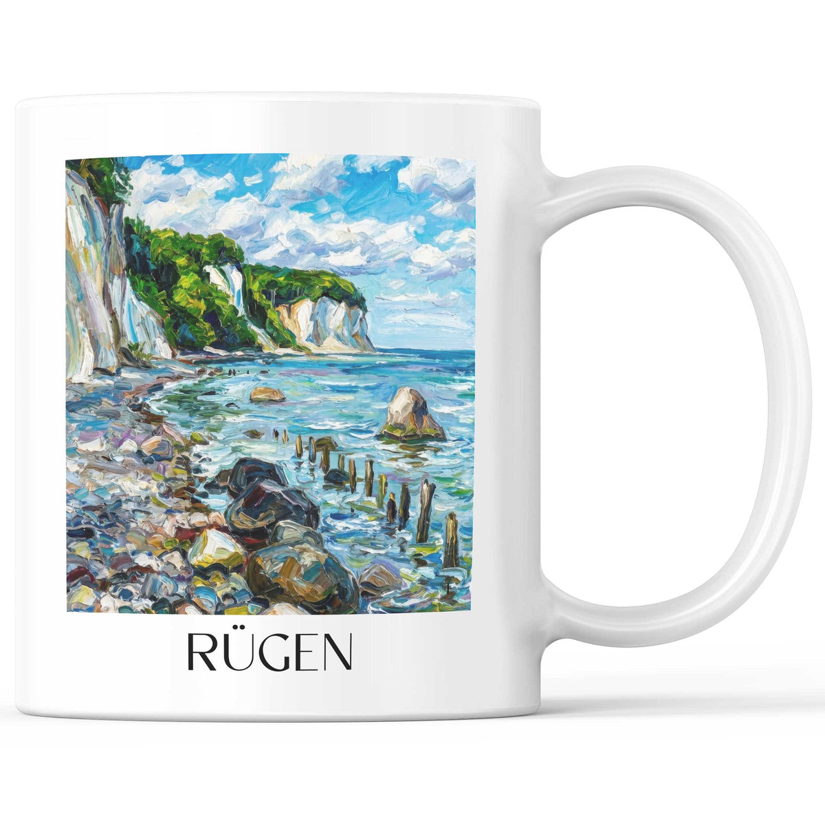 Rügen - Deutschland Becher - Kaffeetasse im Ölgemälde Stil - favplace