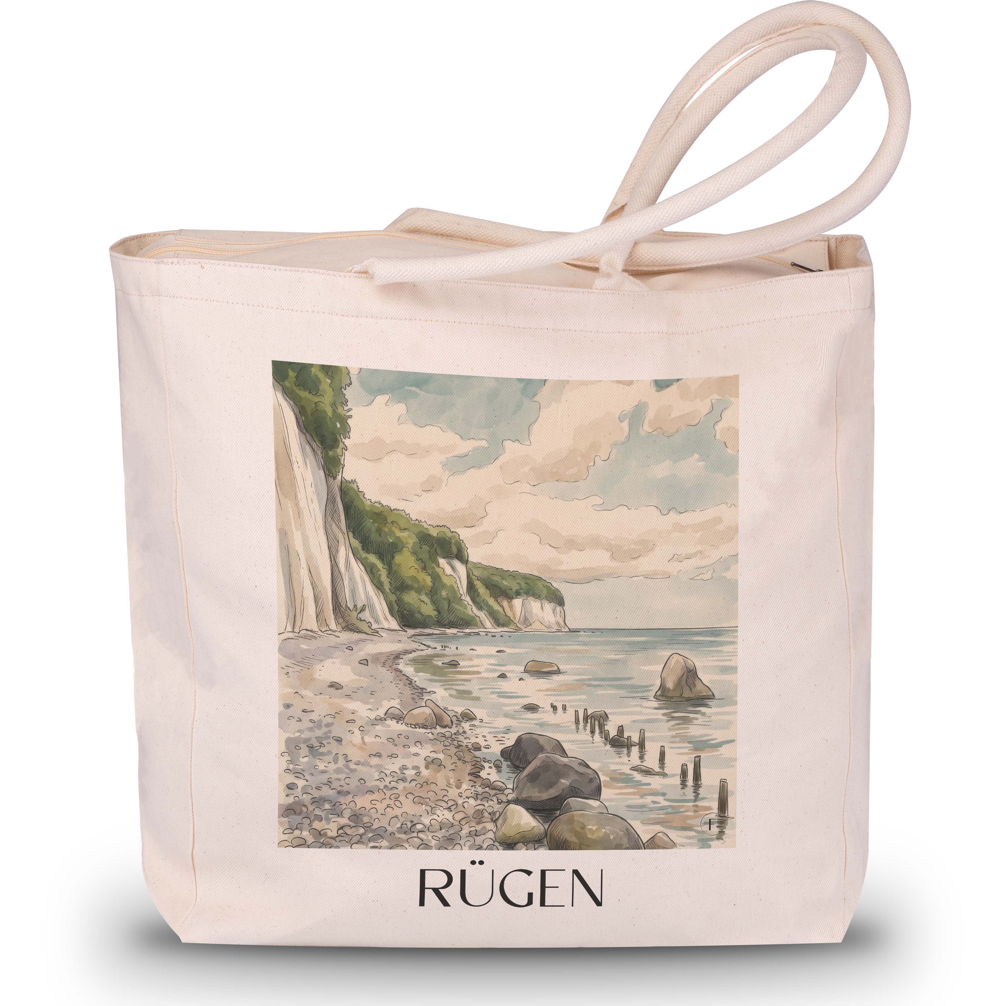 Rügen - Deutschland Tote Bag - Einkaufstasche im Aquarell Stil - favplace