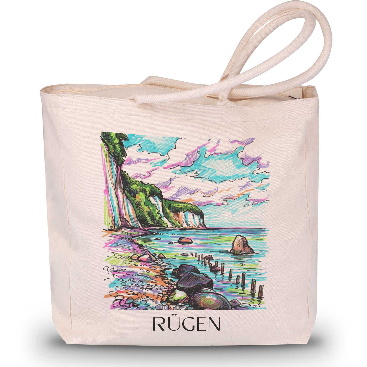 Rügen - Deutschland Tote Bag - Einkaufstasche im Tag Graffiti Stil - favplace