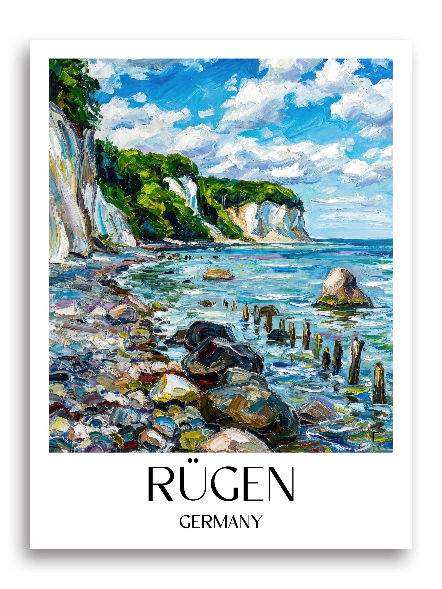 Rügen Poster - - Deutschland Kunstdruck - Ölgemälde von A4 bis A1 - favplace