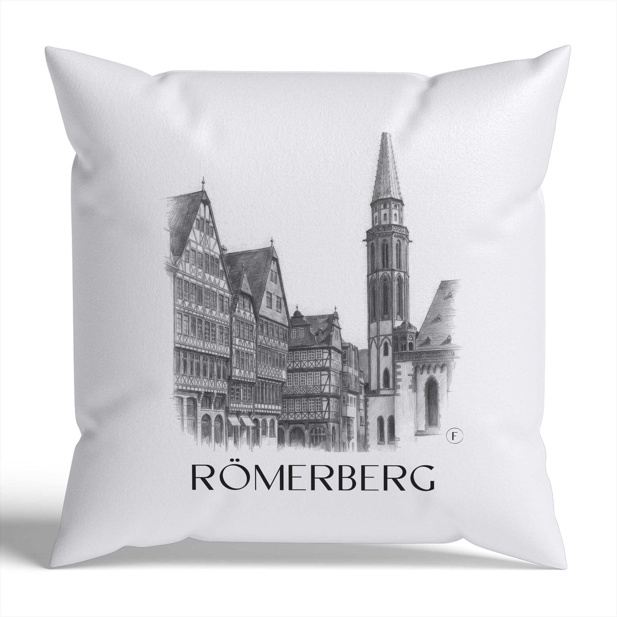 römerberg-frankfurt-deutschland-kissenbezug-bleistift-zeichnung-drawing