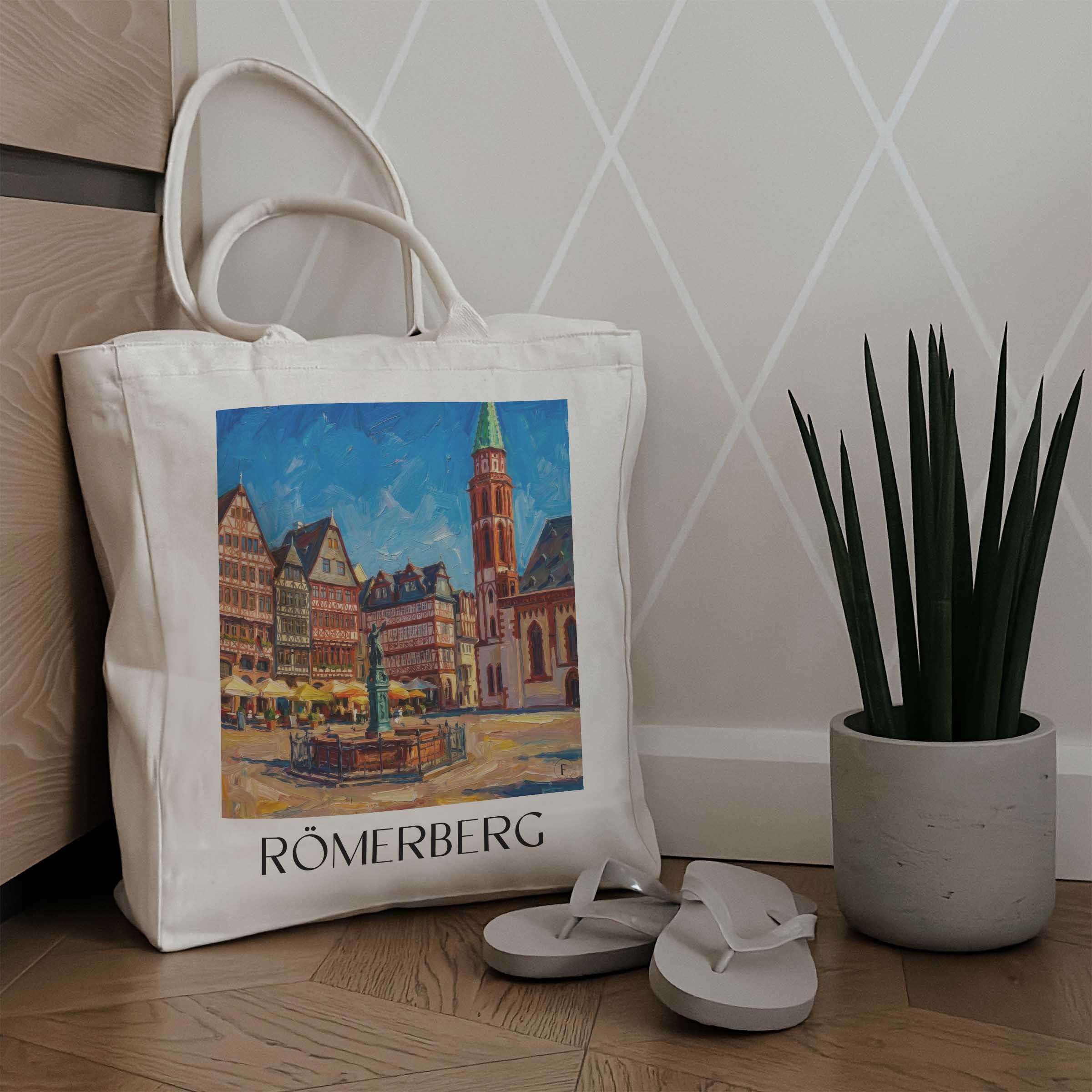 römerberg-frankfurt-deutschland-einkaufstasche-oil-painting-oelgemaelde