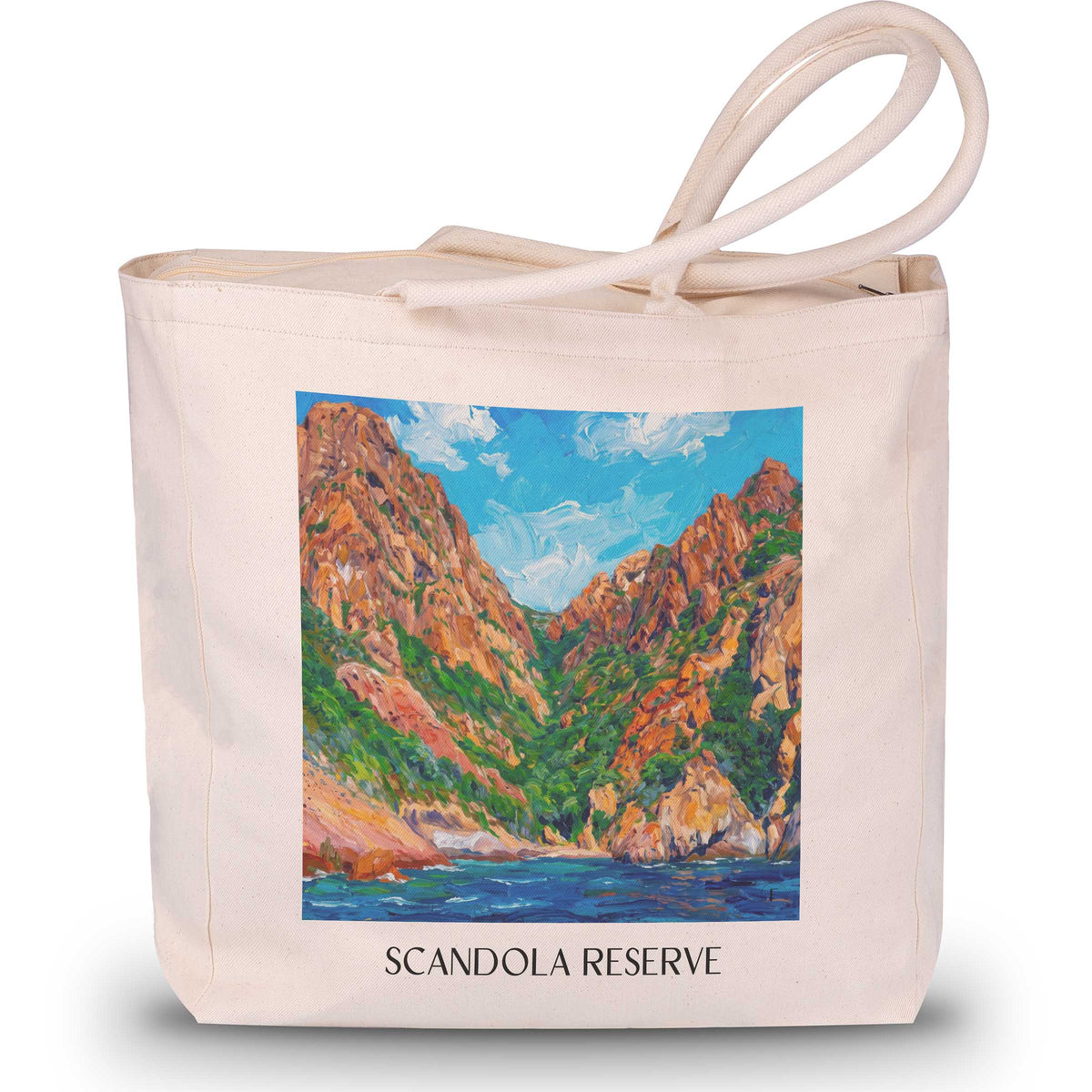 Réserve de Scandola Shopping Tasche - Golfe de Porto - Frankreich Tote Bag - Einkaufstasche im Ölgemälde Stil - favplace