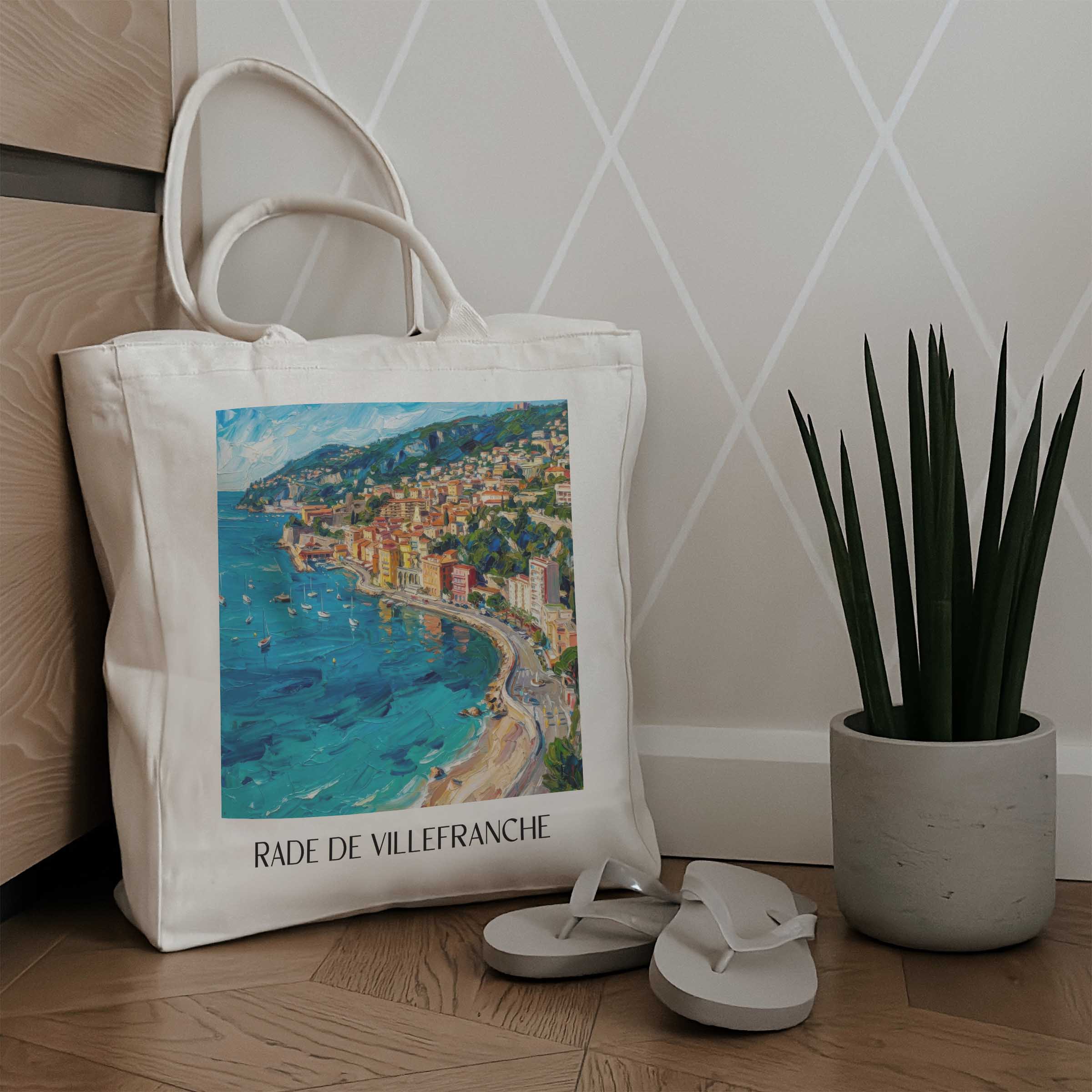 rade-de-villefranche-côte-d´azur-frankreich-einkaufstasche-oil-painting-oelgemaelde