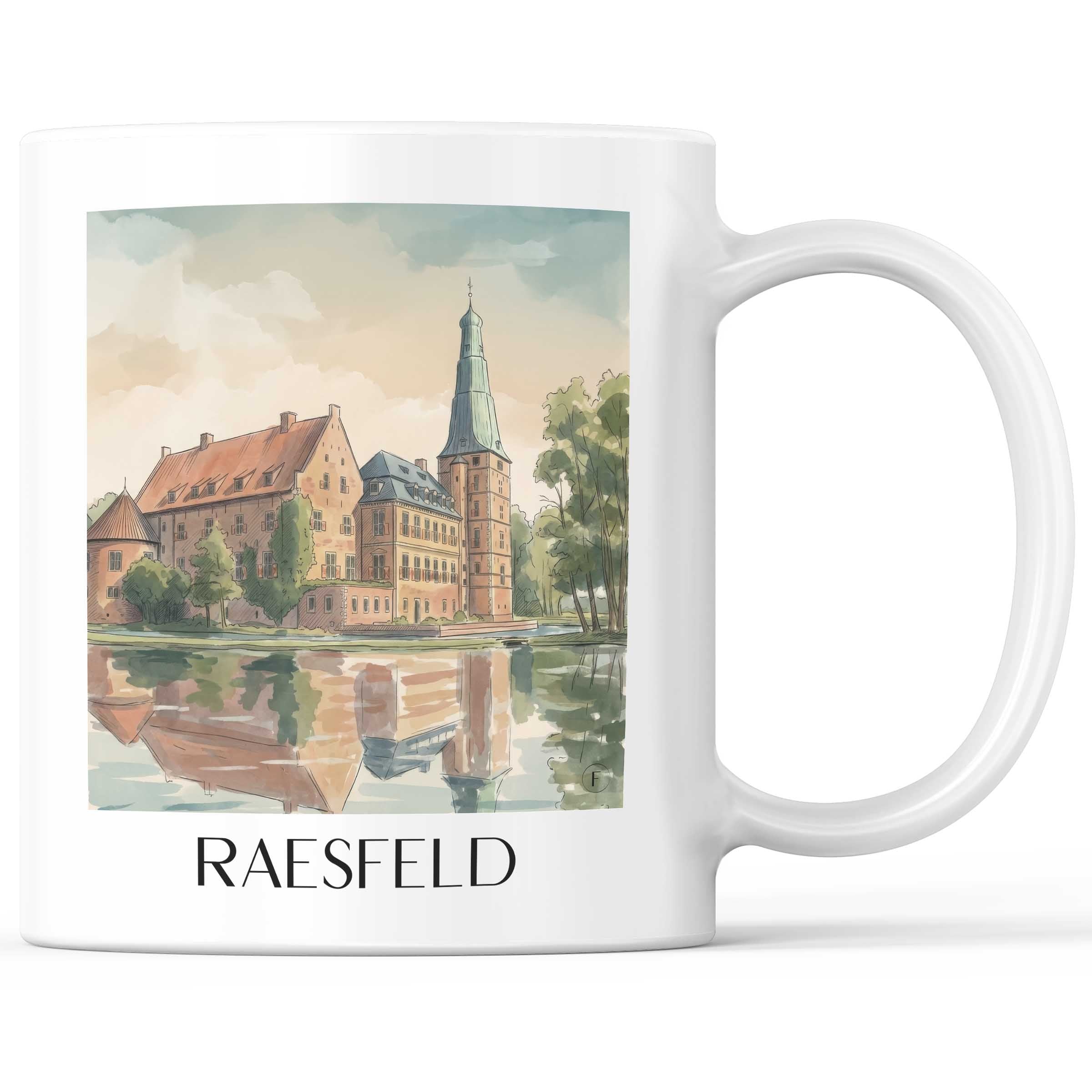 raesfeld-niederrhein-deutschland-kaffeebecher-aquarell