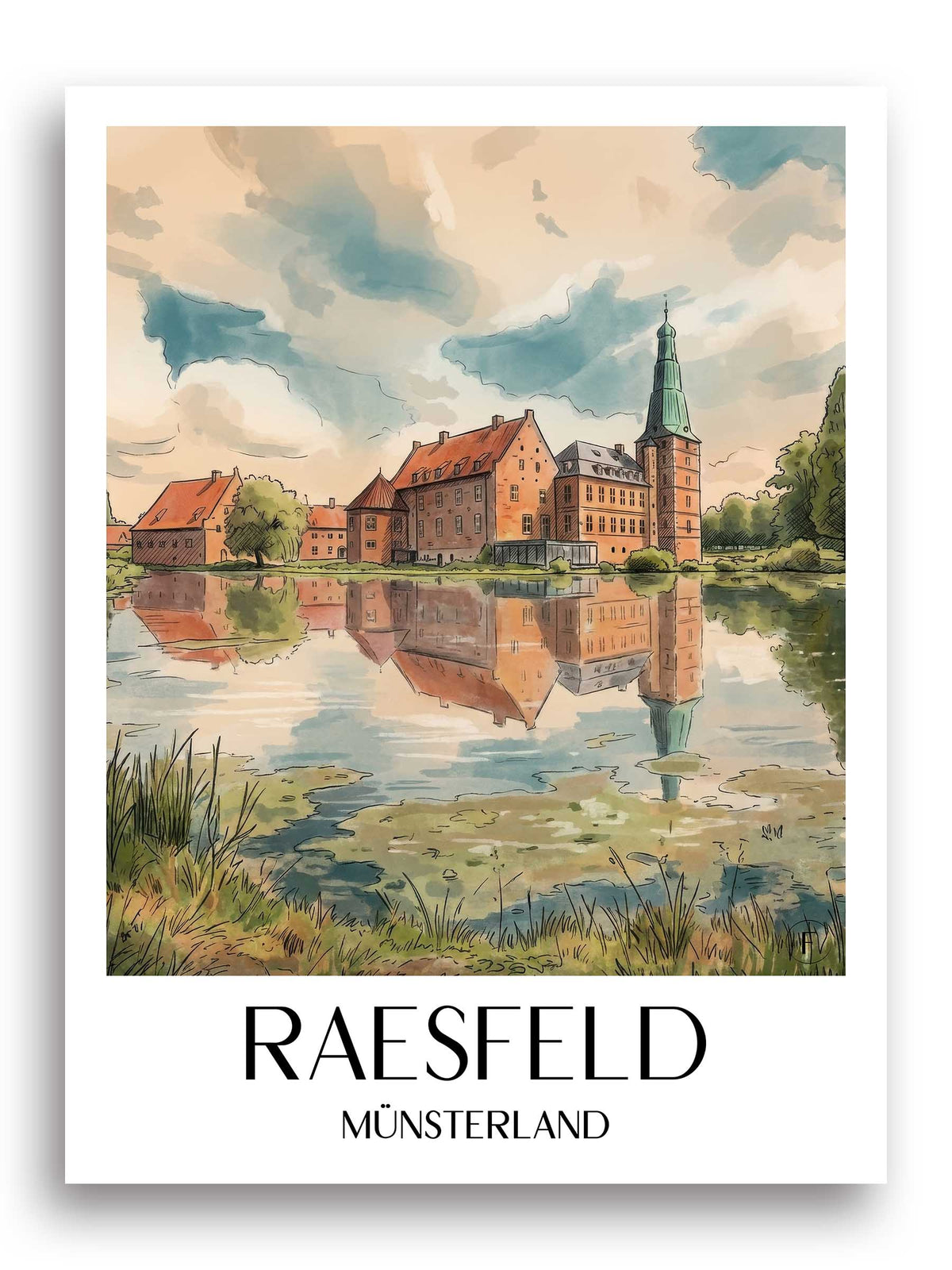 raesfeld-münsterland-deutschland-poster-aquarell