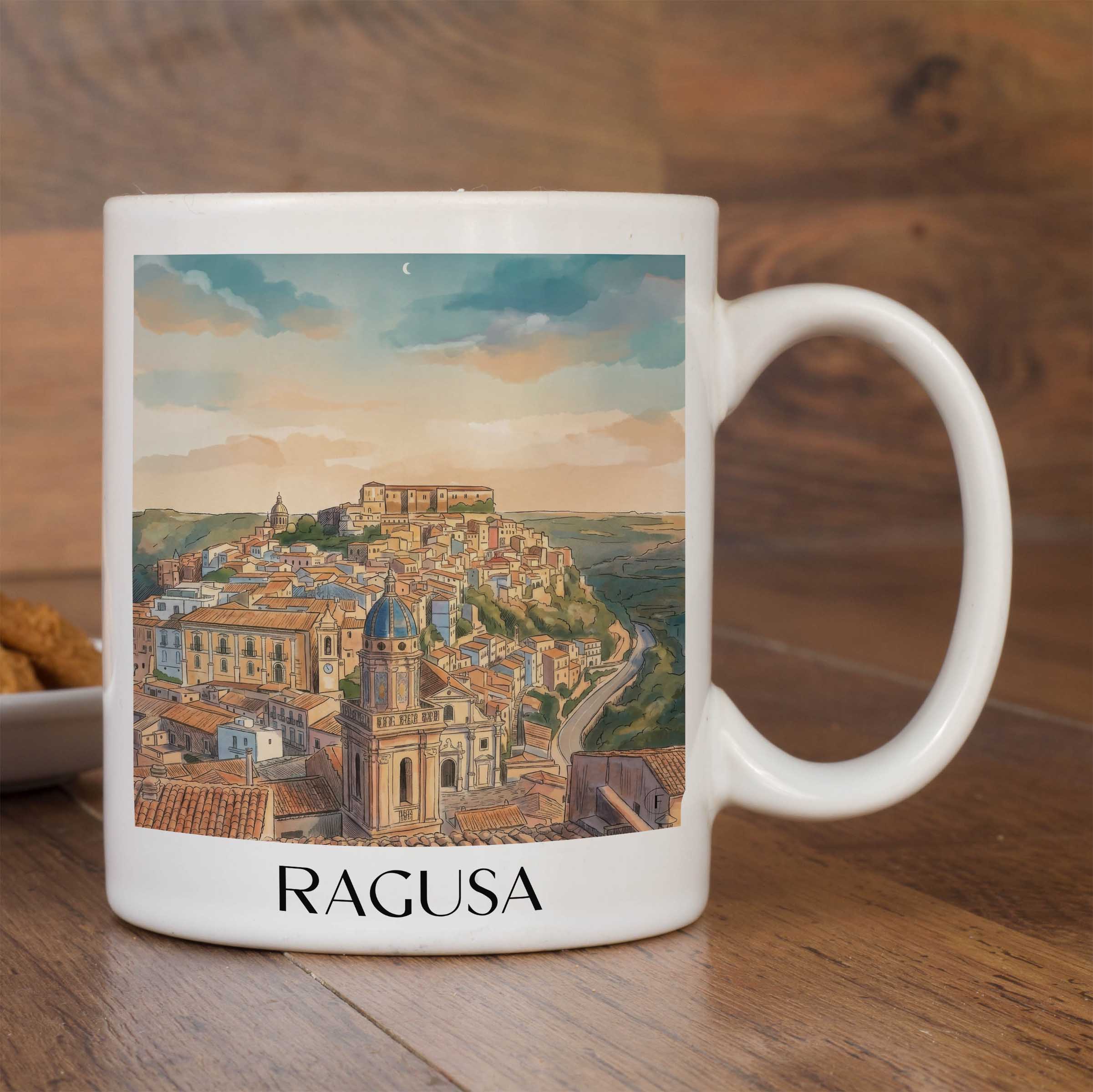 ragusa-sizilien-italien-kaffeebecher-aquarell