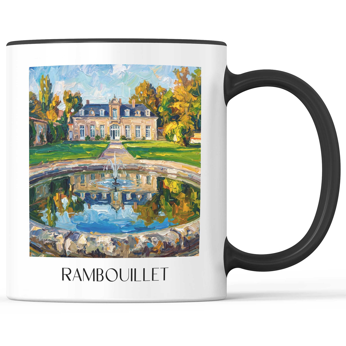 rambouillet-île-de-france-frankreich-kaffeebecher-oil-painting-oelgemaelde