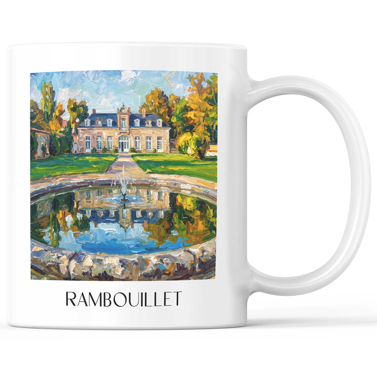 rambouillet-île-de-france-frankreich-kaffeebecher-oil-painting-oelgemaelde
