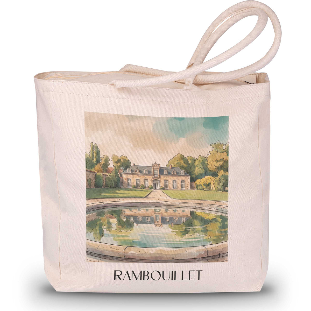 rambouillet-île-de-france-frankreich-einkaufstasche-aquarell