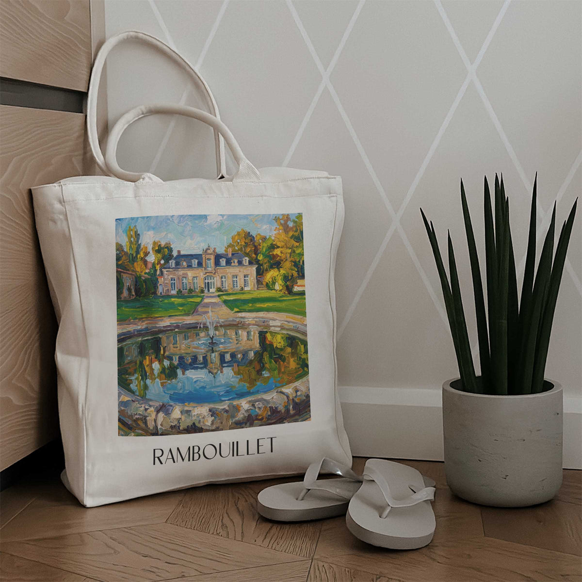 rambouillet-île-de-france-frankreich-einkaufstasche-oil-painting-oelgemaelde