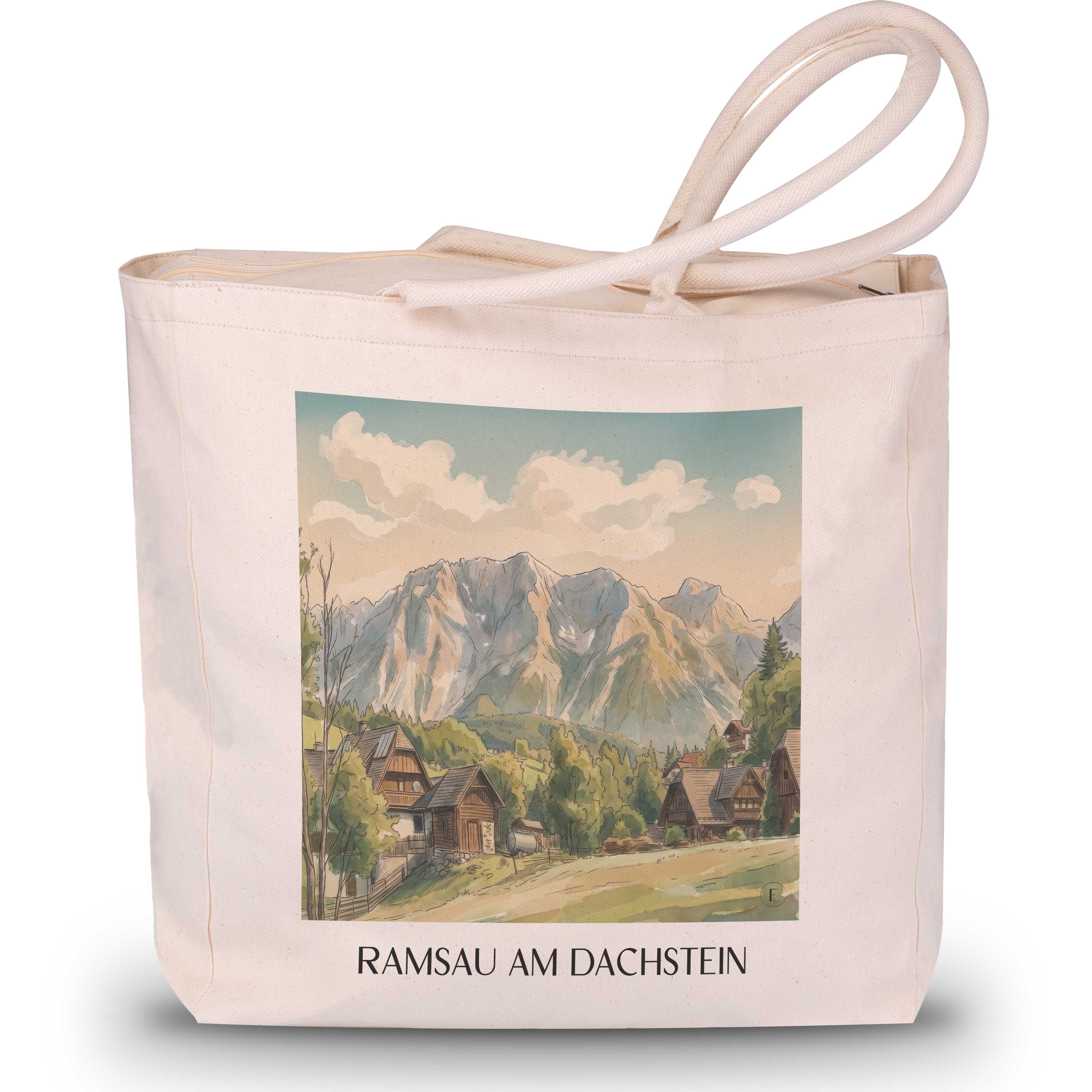 ramsau-am-dachstein-steiermark-österreich-einkaufstasche-aquarell