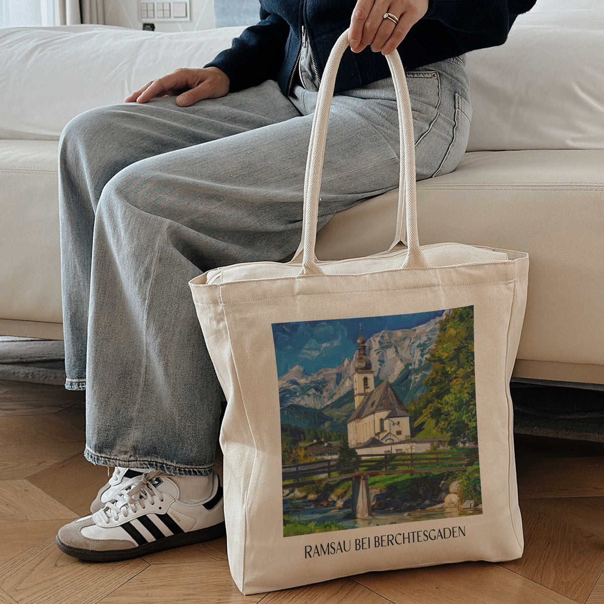 ramsau-bei-berchtesgaden-bayern-deutschland-einkaufstasche-oil-painting-oelgemaelde