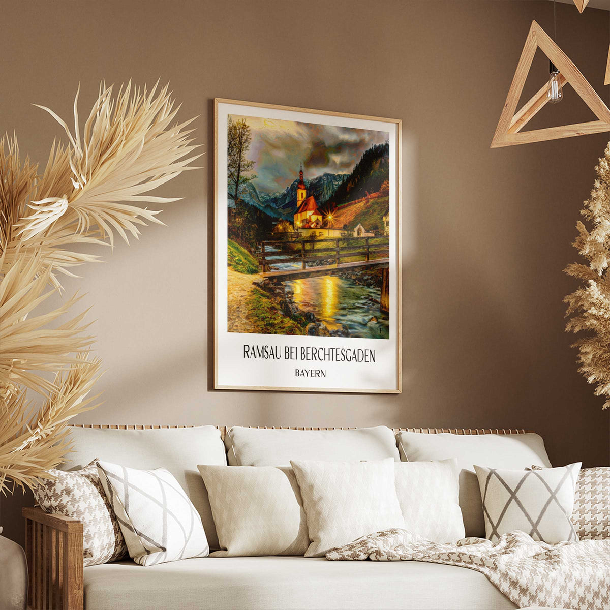 ramsau-bei-berchtesgaden-(bei-nacht)-bayern-deutschland-poster-oil-painting-oelgemaelde