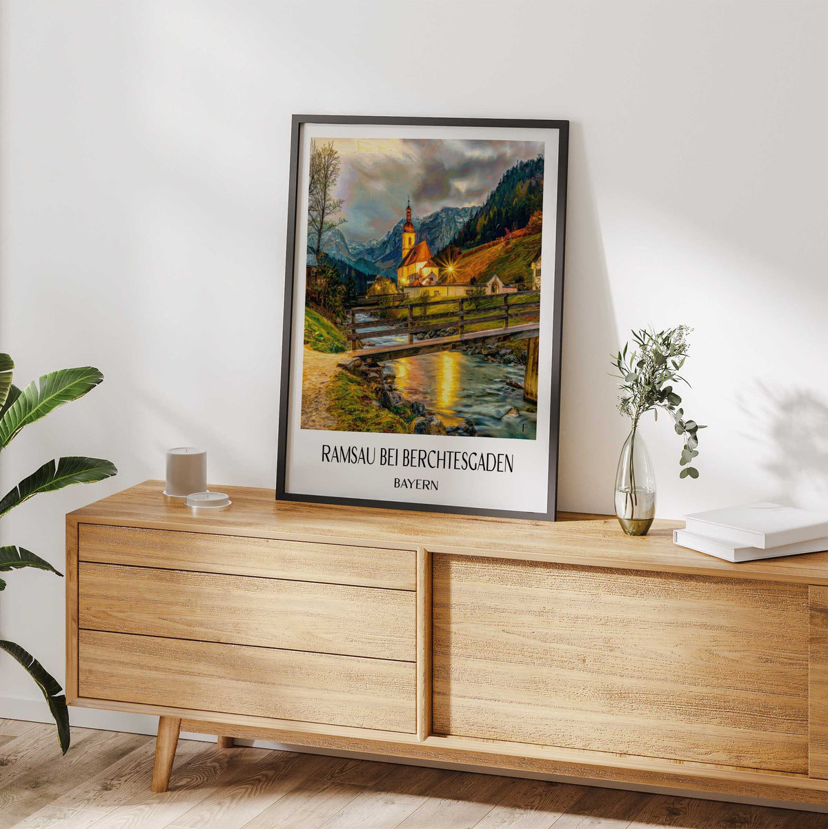 ramsau-bei-berchtesgaden-(bei-nacht)-bayern-deutschland-poster-oil-painting-oelgemaelde