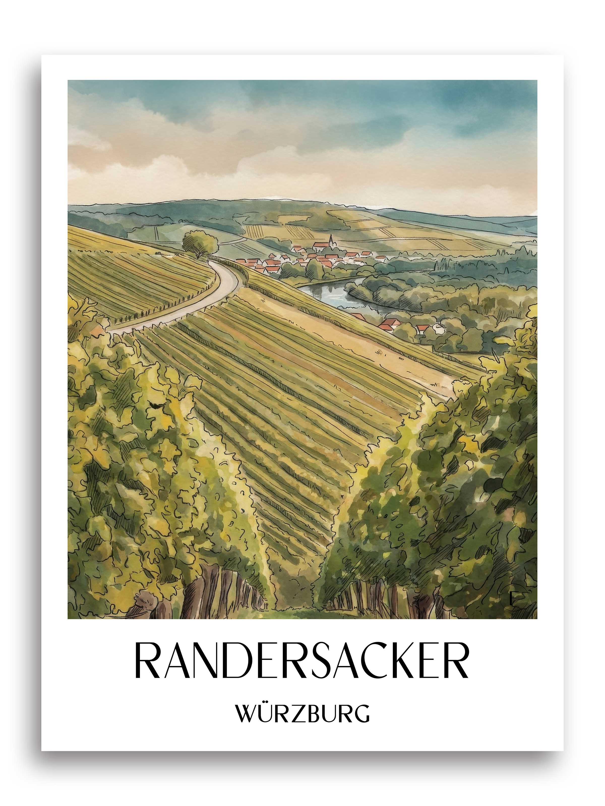 randersacker-würzburg-deutschland-poster-aquarell
