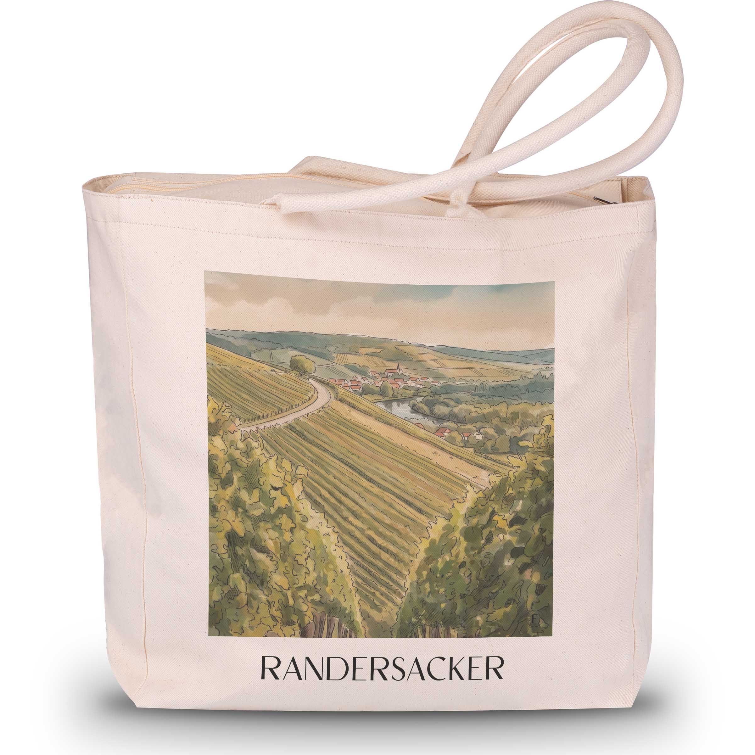 Randersacker Shopping Tasche - Würzburg - Deutschland Tote Bag - Einkaufstasche im Aquarell Stil - favplace