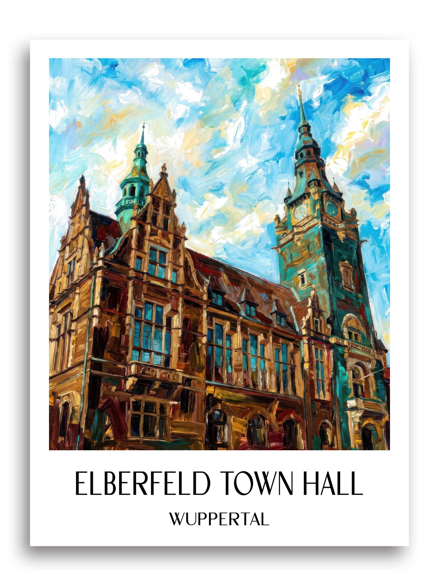 Rathaus Elberfeld Poster - Wuppertal - Deutschland Kunstdruck - Ölgemälde von A4 bis A1 - favplace