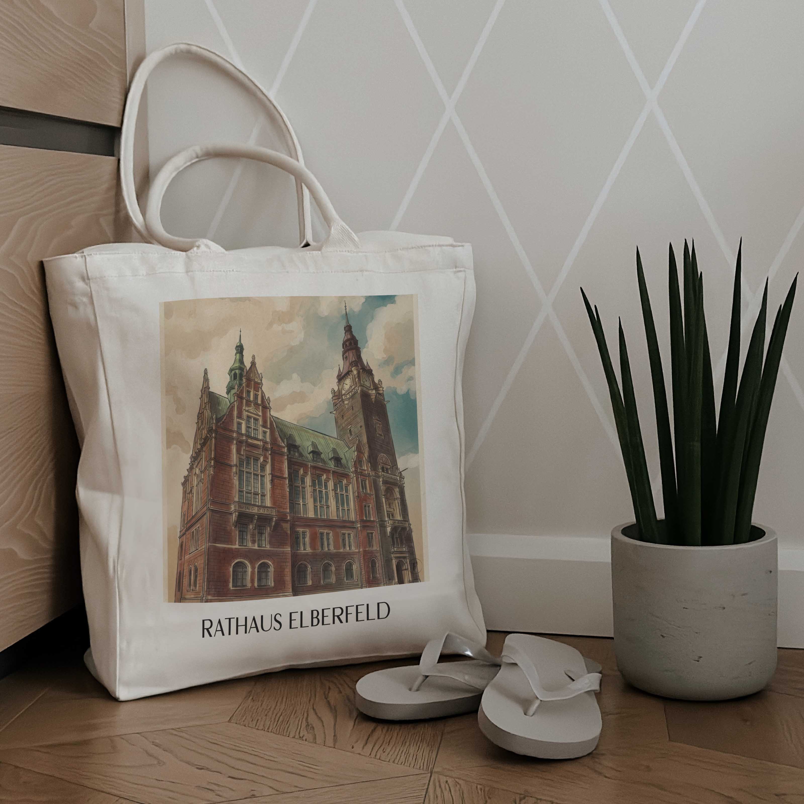 rathaus-elberfeld-wuppertal-deutschland-einkaufstasche-aquarell